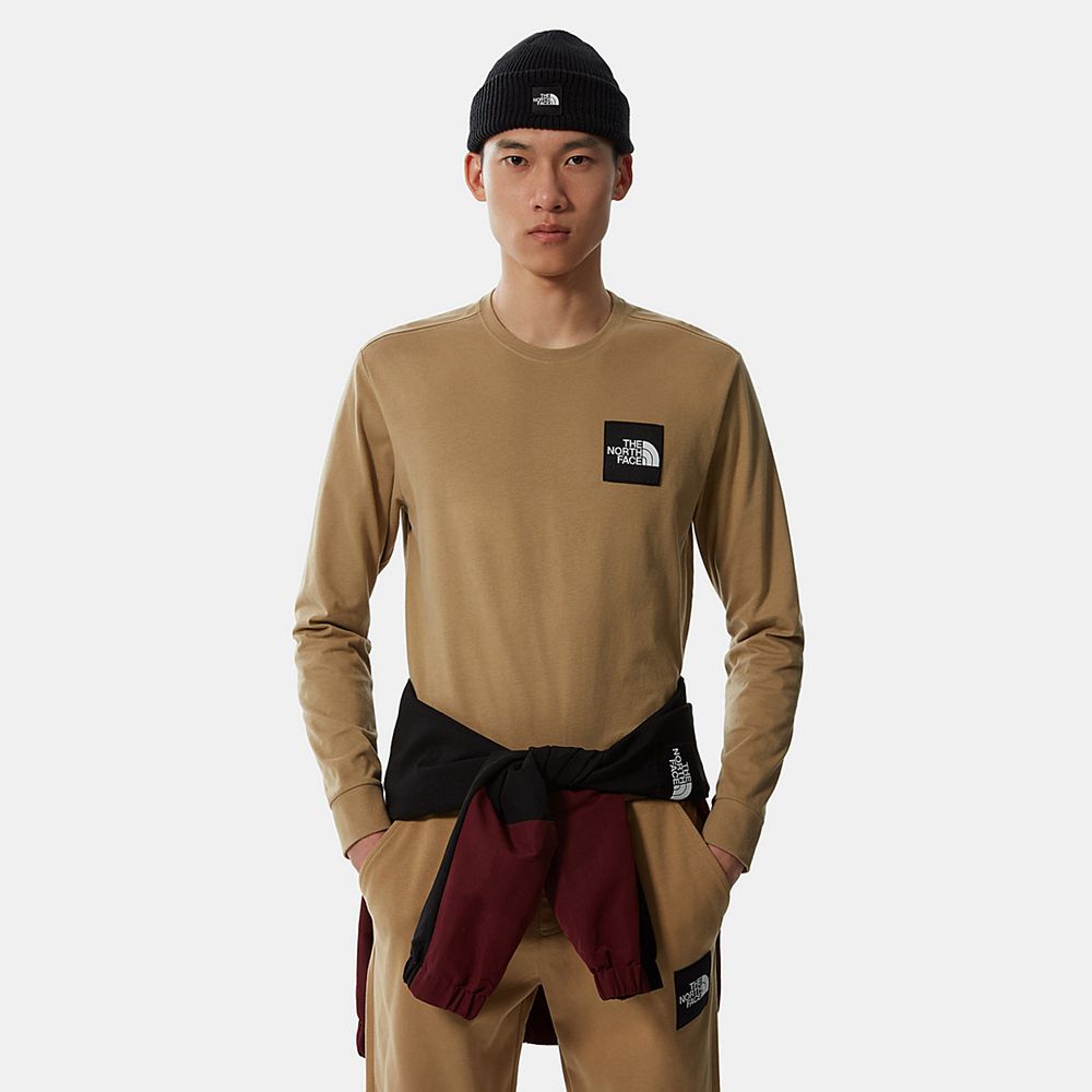 The North Face Long Sleeve Mens Australia - The North Face Long-Sleeve Boruda Khaki (ZMQ-982146)